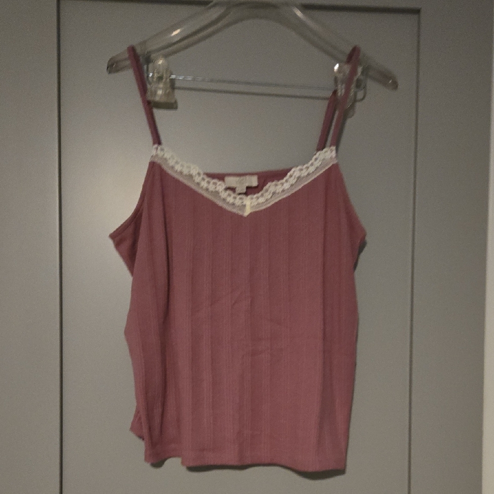 LOFT Mauve Lace Trim Camisole